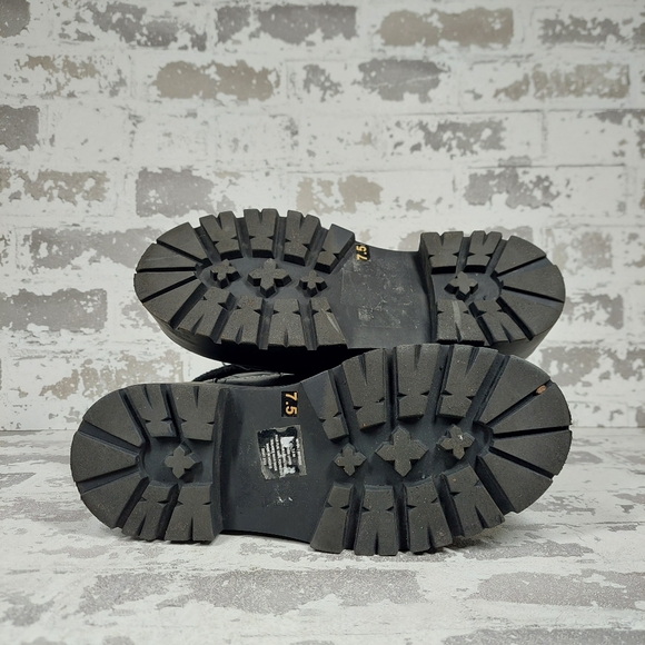 NEW Steve Madden Colleta Platform Black Leather Lace Up Boots W283 - Picture 7 of 9